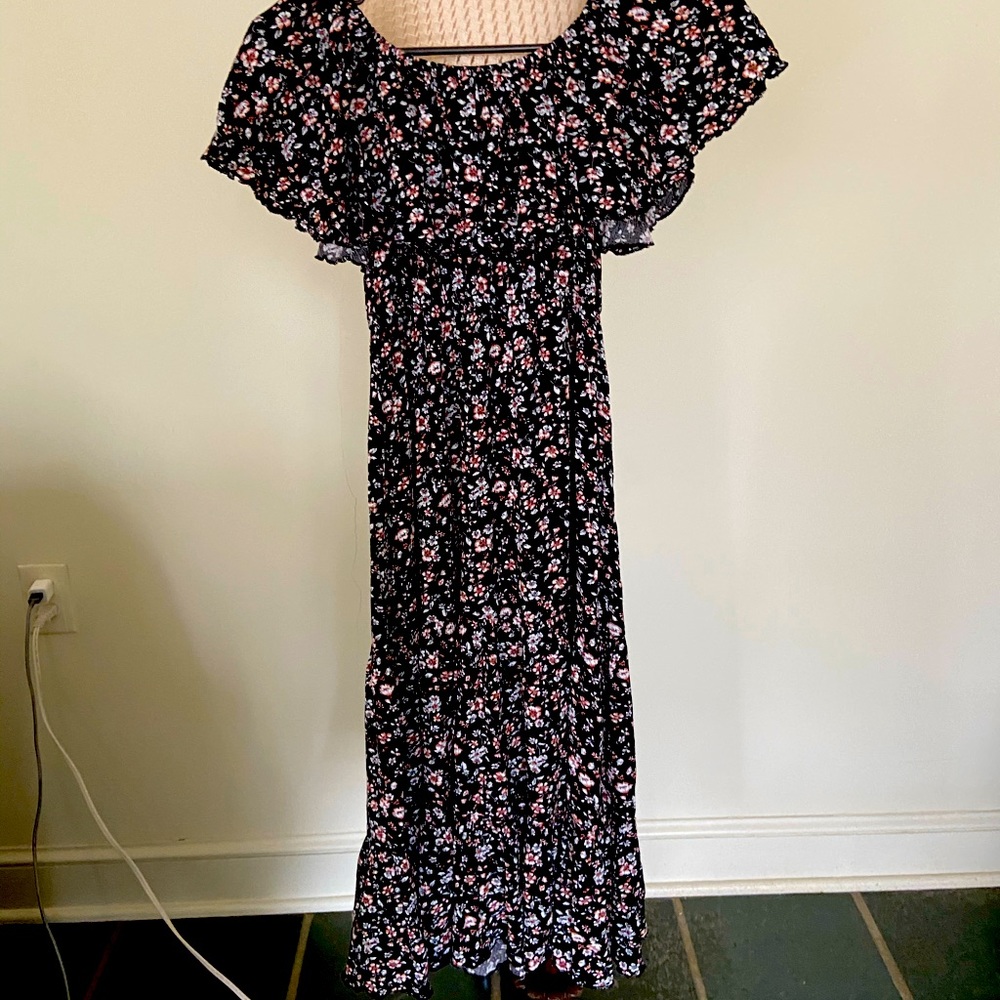Hudson gray black flower dress